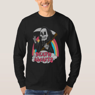 Death Awaits Pastel Goth Grim Reaper Death Emo Pun T-Shirt