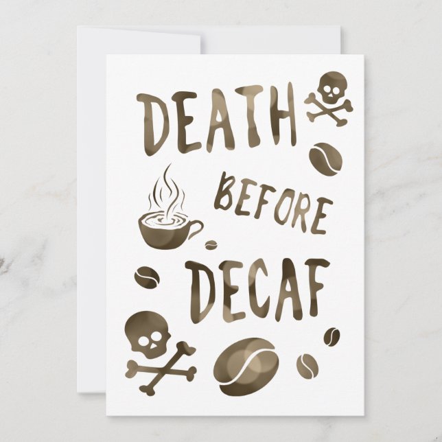 death before decaf bokeh invitation (Front)