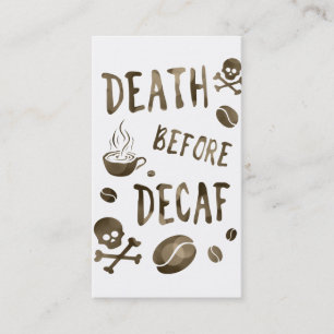 death before decaf bokeh loyalty card