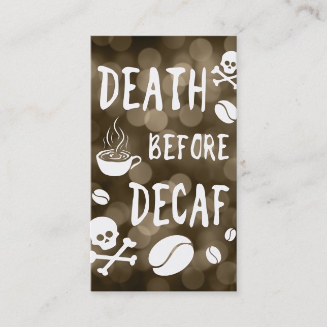 death before decaf bokeh loyalty card (Front)