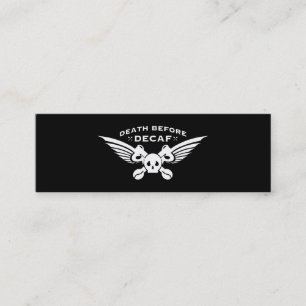 death before decaf mini business card
