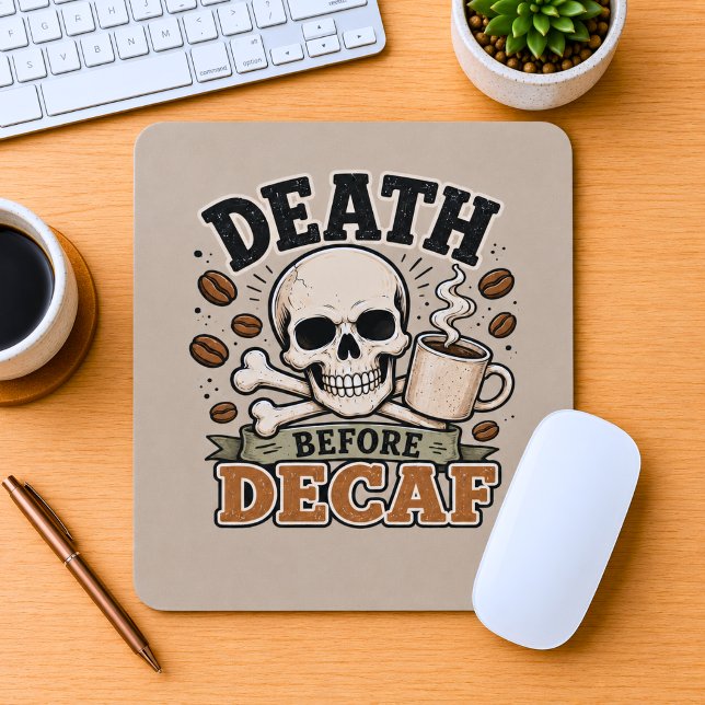 Death Before Decaf Mouse Pad (Creator Uploaded)