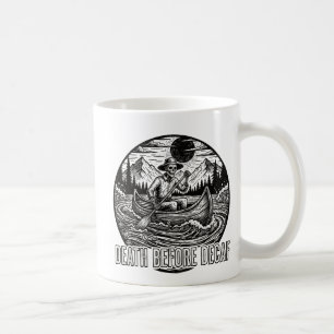 Death Before Decaf Skeleton Canoe Design Coffee Mug