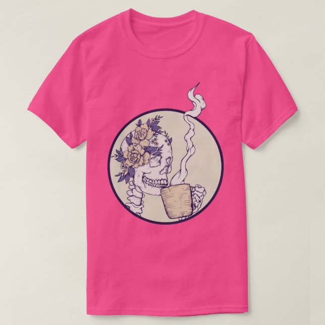 Death before Decaf Skeleton T-Shirt (Design Front)