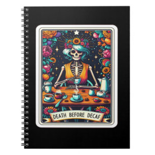 Death Before Decaf Tarot Card Collection Notebook