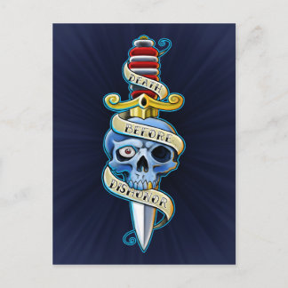 Death Before Dishonour Knife Design Postcard