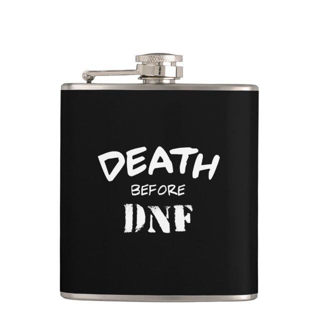 Death Before DNF Hip Flask (Front)