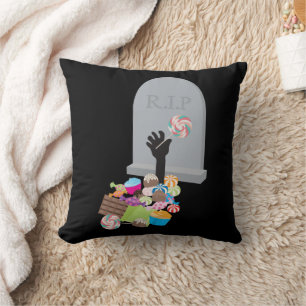 Death by Candy Halloween Design Cushion