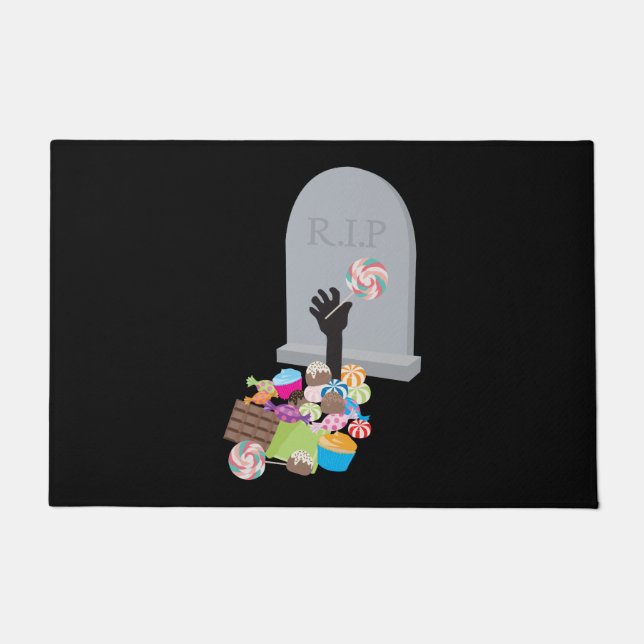 Death by Candy Halloween Design Doormat (Front)