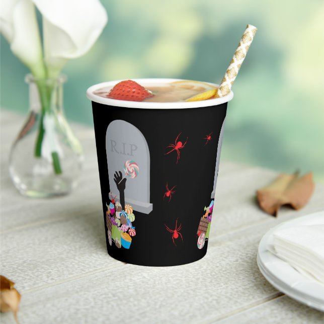 Death by Candy Halloween Party Paper Cups (Insitu)