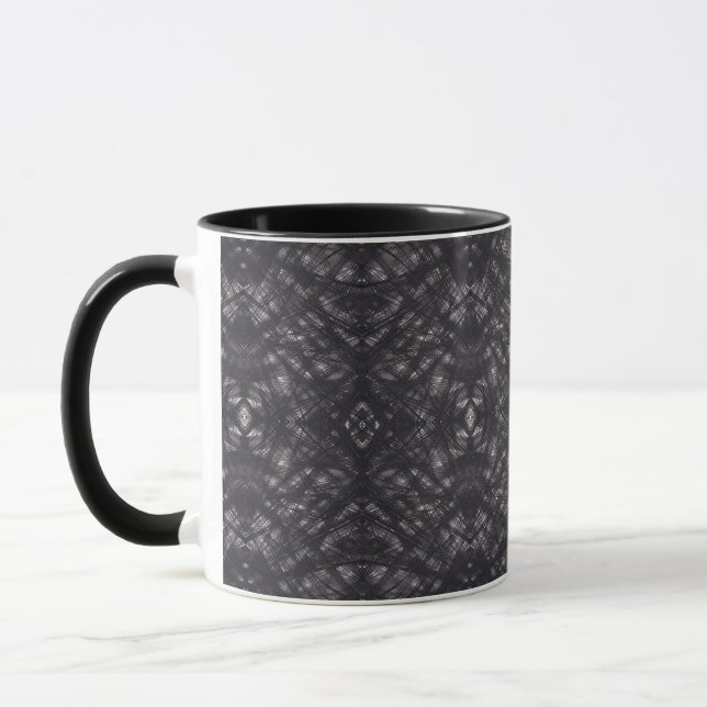 Death Dark Black Abstract Watercolor Art Mug (Left)
