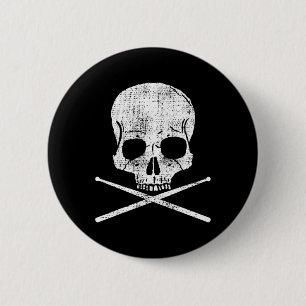 Death Drummer Metal Vintage Drum Set Drumsticks Gi 6 Cm Round Badge