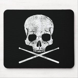 Death Drummer Metal Vintage Drum Set Drumsticks Gi Mouse Pad
