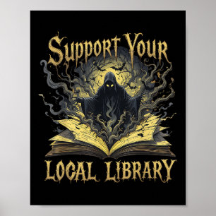 Death Gothic Support Your Local Library Lovers Boo Poster