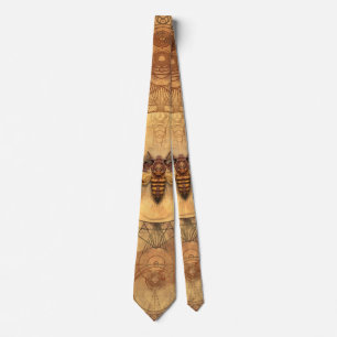 Death-head Hawkmoth Sacred Geometry Digital Art Tie