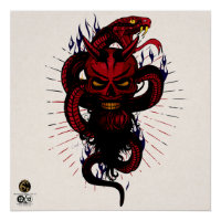 Death head hipster skulls serpent tattoo devil