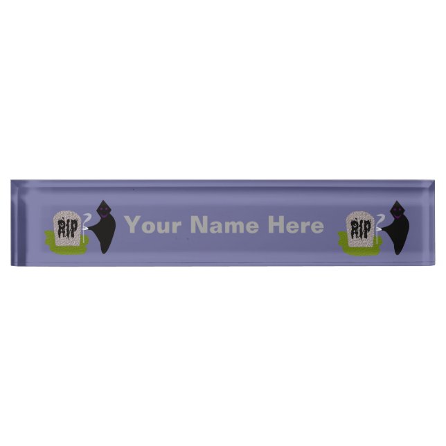 Death in the Cemetery Custom Desk Nameplate (Front)