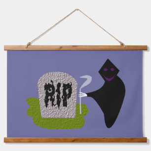 Death in the Cemetery Halloween Hanging Tapestry