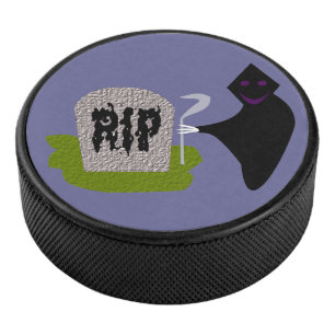 Death in the Cemetery Halloween Hockey Puck