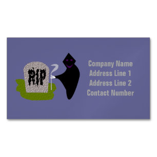 Death in the Cemetery Halloween Magnetic Business Card