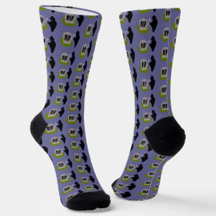 Death in the Cemetery Halloween Patterned Socks