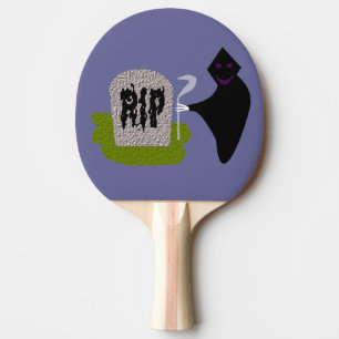 Death in the Cemetery Halloween Ping Pong Paddle