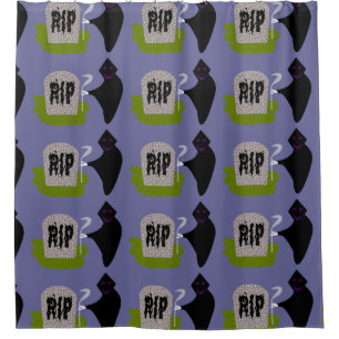 Death in the Cemetery Halloween Shower Curtain