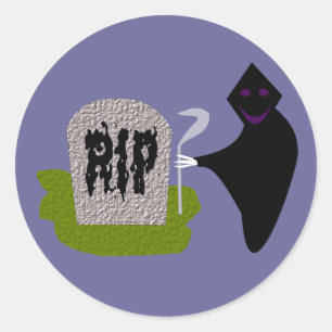 Death in the Cemetery Halloween Stickers