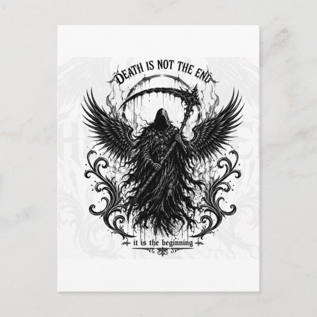 Death Is Not the End Gothic Grim Reaper Postcard (Front)