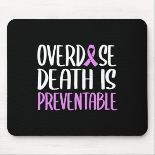 Death Is Preventable Purple Ribbon Awareness Mouse Pad