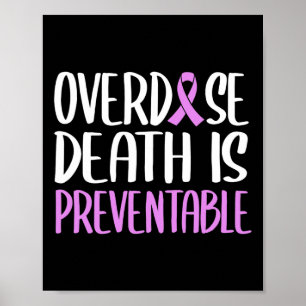 Death Is Preventable Purple Ribbon Awareness Poster