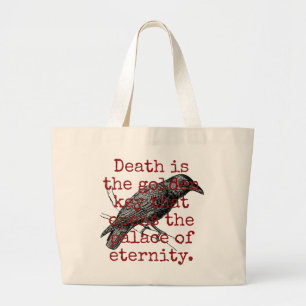 Death Is The Golden Key - Death Quote  Large Tote Bag