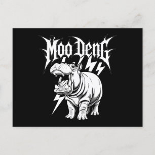 Death Metal Cute Baby Hippo Moo Deng Hippopotamus Postcard