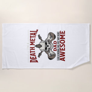 Death Metal Dad Skull Guitar Vintage Shirt Design_ Beach Towel
