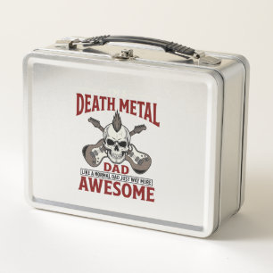 Death Metal Dad Skull Guitar Vintage Shirt Design_ Lunch Box