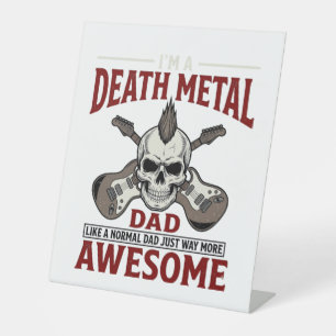 Death Metal Dad Skull Guitar Vintage Shirt Design_ Pedestal Sign