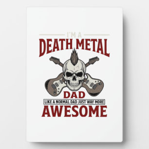 Death Metal Dad Skull Guitar Vintage Shirt Design_ Plaque