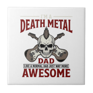 Death Metal Dad Skull Guitar Vintage Shirt Design_ Tile