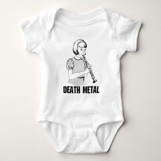 Death Metal Funny Music Genre Heavy Metal Humour Baby Bodysuit (Front)