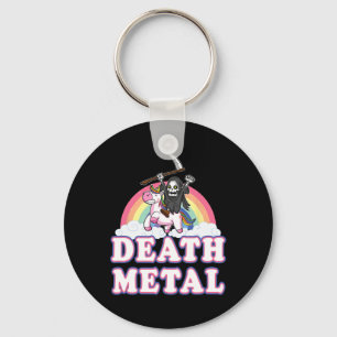 Death Metal Funny Rainbow Grim Reaper Unicorn Shir Key Ring