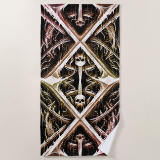 Death Metal Headbanger - Heavy Metal Metalheads Beach Towel