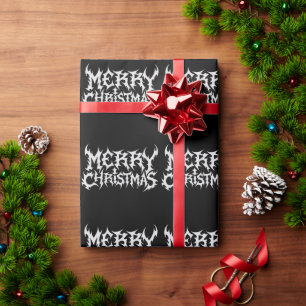 Death Metal Merry Christmas Rock Xmas Dark Metal  Wrapping Paper
