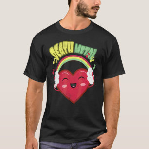 Death Metal Music Cute Rainbow Heart T-Shirt