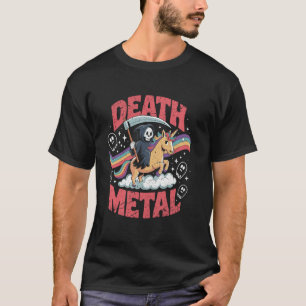 Death Metal music Grim Reaper Unicorn Rainbow Fun T-Shirt