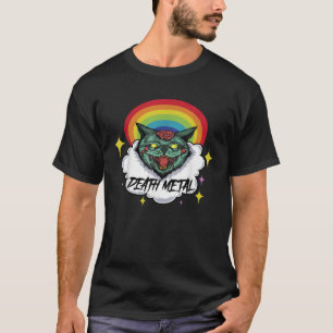 Death Metal Music Zombie Cat for Satanic Rocker Em T-Shirt
