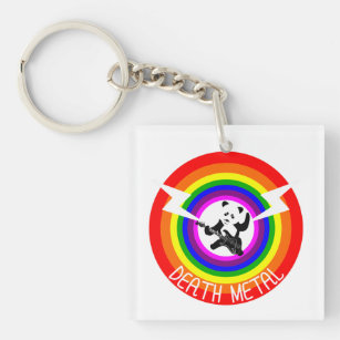 Death Metal Panda Rainbow Key Ring