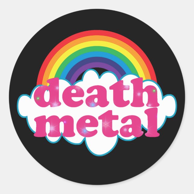 Death Metal rainbow design Classic Round Sticker (Front)