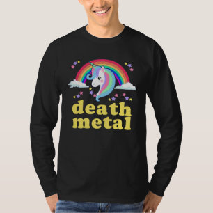 DEATH METAL Rainbow Unicorn  Sarcastic Metalhead Q T-Shirt