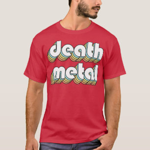 Death Metal Retro Rainbow Typography Faded Style T-Shirt