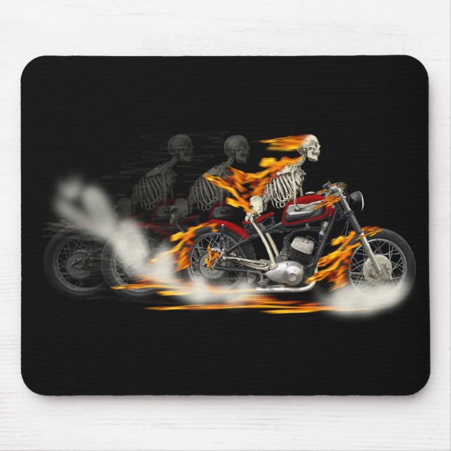 Death Metal Riders Motorcycle Fire Bike Mouse Pad (Front)
